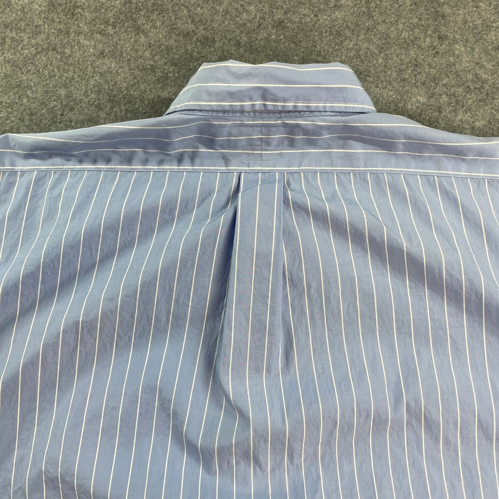 Ralph Lauren Mens Button Down Shirt XXL Blue Striped Short Sleeve Classic Fit - Picture 4 of 13